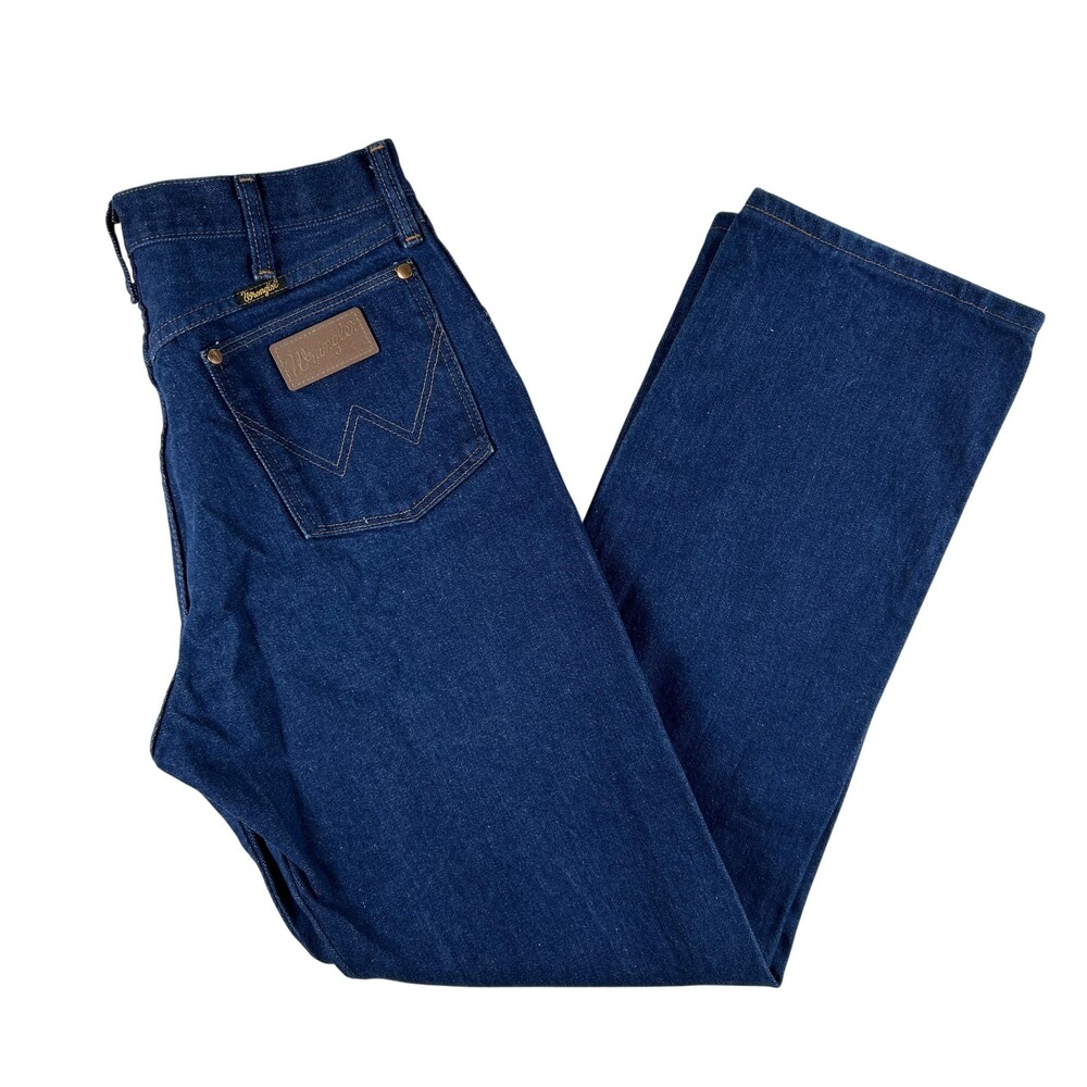 Vintage Wrangler Jeans Mens 32x31 Raw Dark Wash Blue Straight USA 13MWZ 80s 70s